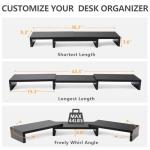 Adjustable Dual Monitor Stand with 3 Shelves