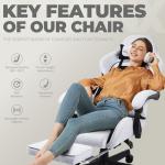 Dowinx Ergonomic Gaming Chair with Footrest & Massage