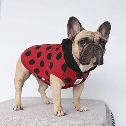 Ladybug Hoodie Costume for Medium Dogs - Red & Black