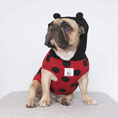 Ladybug Hoodie Costume for Medium Dogs - Red & Black