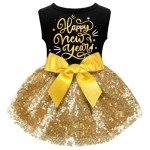 Happy New Year Dog Costume with Bow
