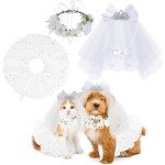 Pup Wedding Dress with Crown and Tutu Set