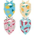 Hawaii Dog Bandana Set - 4 Pack for Summer