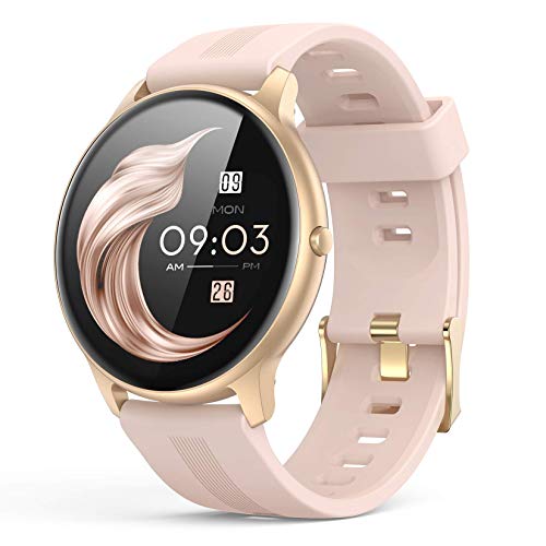 AGPTEK Pink Smartwatch for iOS and Android Phones