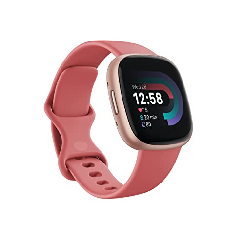 Fitbit Versa 4 Smartwatch, Pink Sand/Copper Rose