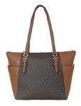 Michael Kors Charlotte Brown Large Zip Tote Bag