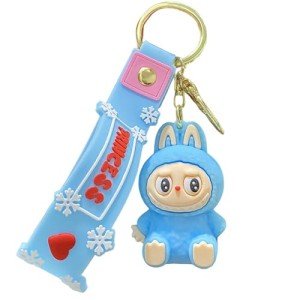 Kawaii Labubu Doll Keychain Wristlet for Women