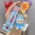 Kawaii Labubu Doll Keychain Wristlet for Women