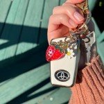 Cute Strawberry Bag Charm for Girls' Handbag