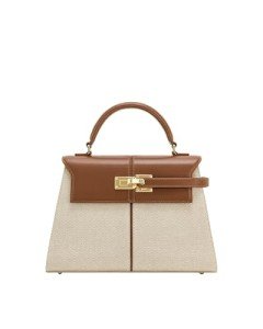 JW PEI Elise Brown Canvas Top Handle Bag