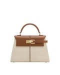 JW PEI Elise Brown Canvas Top Handle Bag