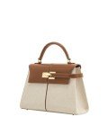 JW PEI Elise Brown Canvas Top Handle Bag