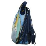 Anuschka Leather Floral Fringed Crossbody Bag