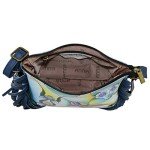 Anuschka Leather Floral Fringed Crossbody Bag