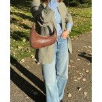 JW PEI Brown Croc Harlee Shoulder Bag