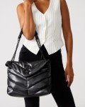 Steve Madden Britta Black Chevron Shoulder Bag