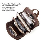 Vintage Brown Leather Backpack for 15.6" Laptops