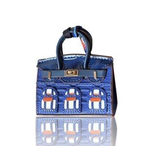 Chic Leather Handbag Charms for Women - Blue