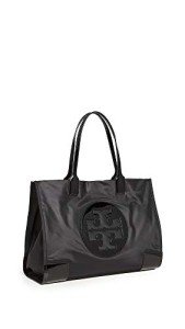 Tory Burch Black Ella Patent Nylon Tote