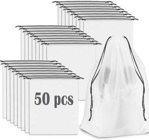 Luxury Transparent Travel Bags with Drawstring – Set of 50