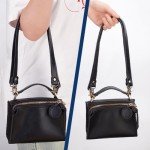 Luxury Leather Handbag Straps - 2 Pack, Black