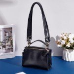 Luxury Leather Handbag Straps - 2 Pack, Black