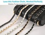 Black Leather Crossbody Bag with Gold Chain