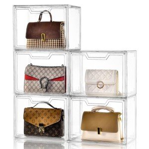 Luxury Acrylic Handbag Storage Organizer with Magnetic Closure