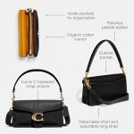 COACH Black Pebble Leather Tabby Shoulder Bag
