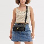 COACH Black Pebble Leather Tabby Shoulder Bag