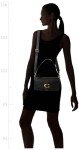 COACH Black Pebble Leather Tabby Shoulder Bag