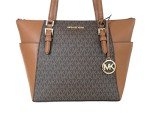 Michael Kors Charlotte Brown Large Zip Tote Bag