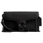 COACH Black Pebble Tabby Wristlet Bag