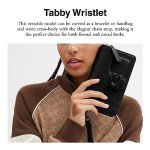 COACH Black Pebble Tabby Wristlet Bag