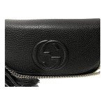 Gucci Soho Black Leather Shoulder Bag with Tassel