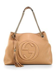 Gucci Soho Camel Leather Handbag with Tassel