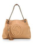 Gucci Soho Camel Leather Handbag with Tassel