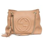 Gucci Soho Camel Leather Handbag with Tassel
