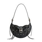 JW PEI Tessa Crushed Black Shoulder Bag