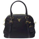 Prada Black Nylon and Saffiano Leather Handbag