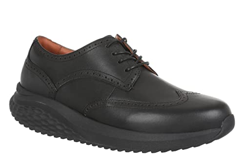 MBT Men's Black Leather Wingtip Oxford Shoes