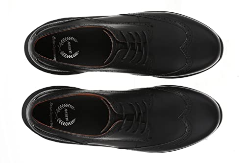 MBT Men's Black Leather Wingtip Oxford Shoes