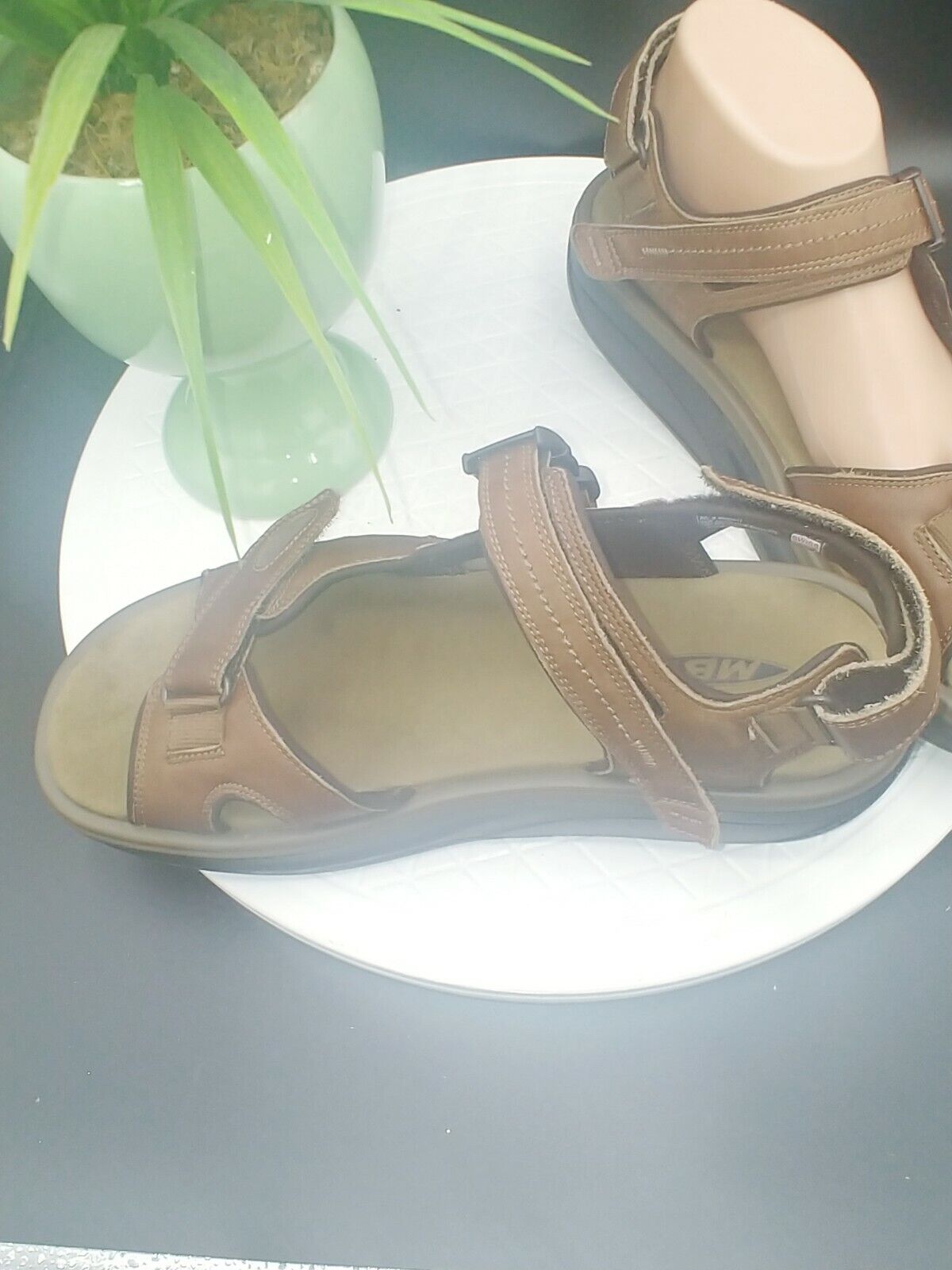 MBT Men's Brown Leather Sandals Size 9