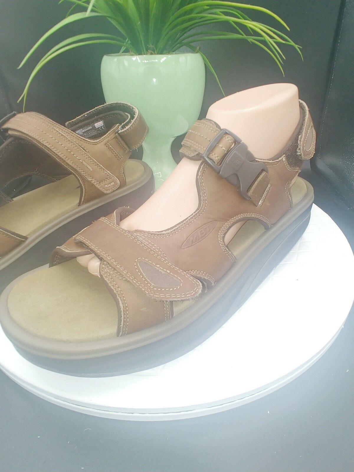MBT Men's Brown Leather Sandals Size 9