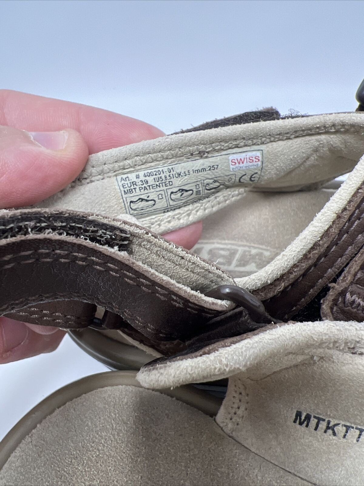 MBT Men's Brown Leather Sandals - Size 8.5