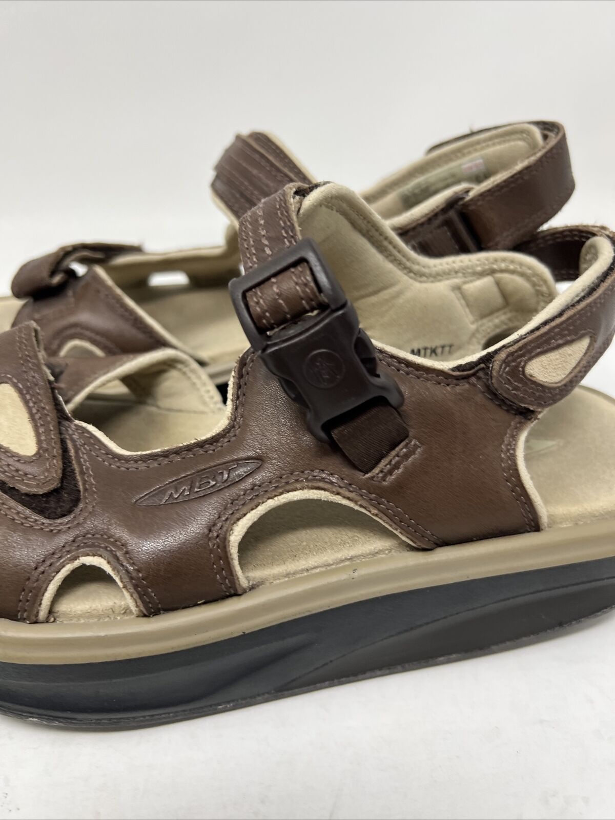 MBT Men's Brown Leather Sandals - Size 8.5