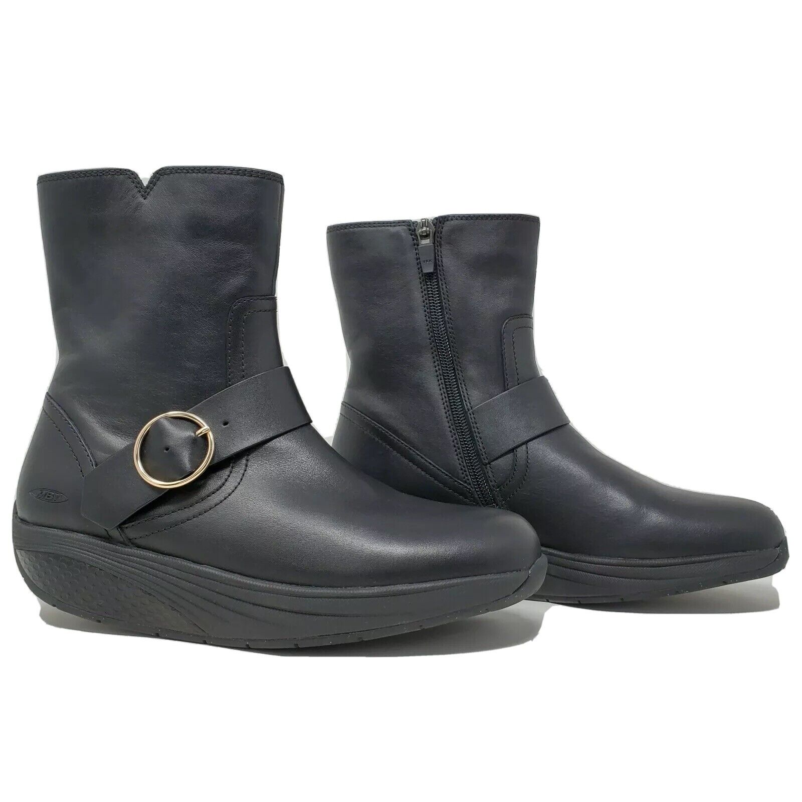 MBT Black Nappa Women's Mid Boot (Size 5-5.5)