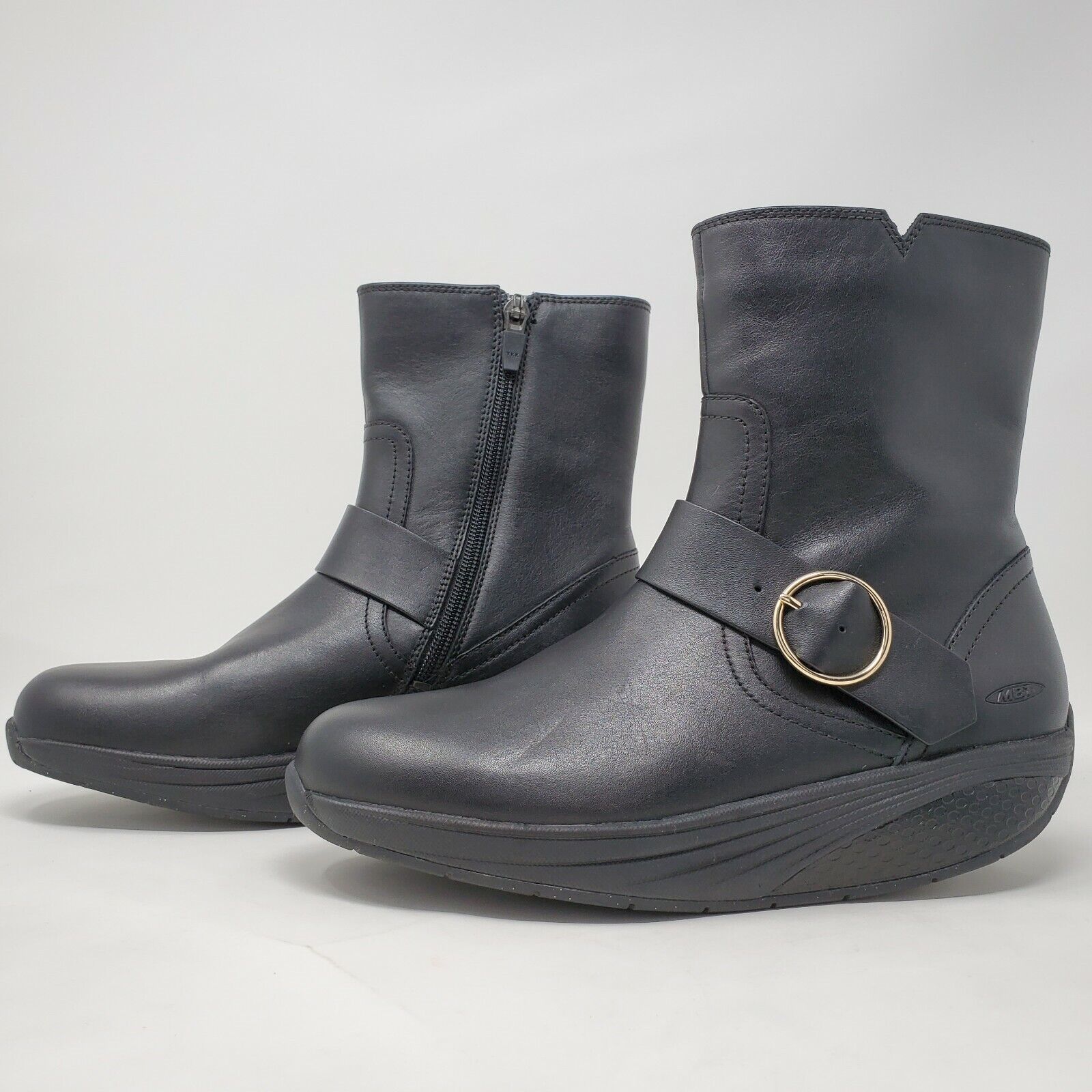 MBT Black Nappa Women's Mid Boot (Size 5-5.5)