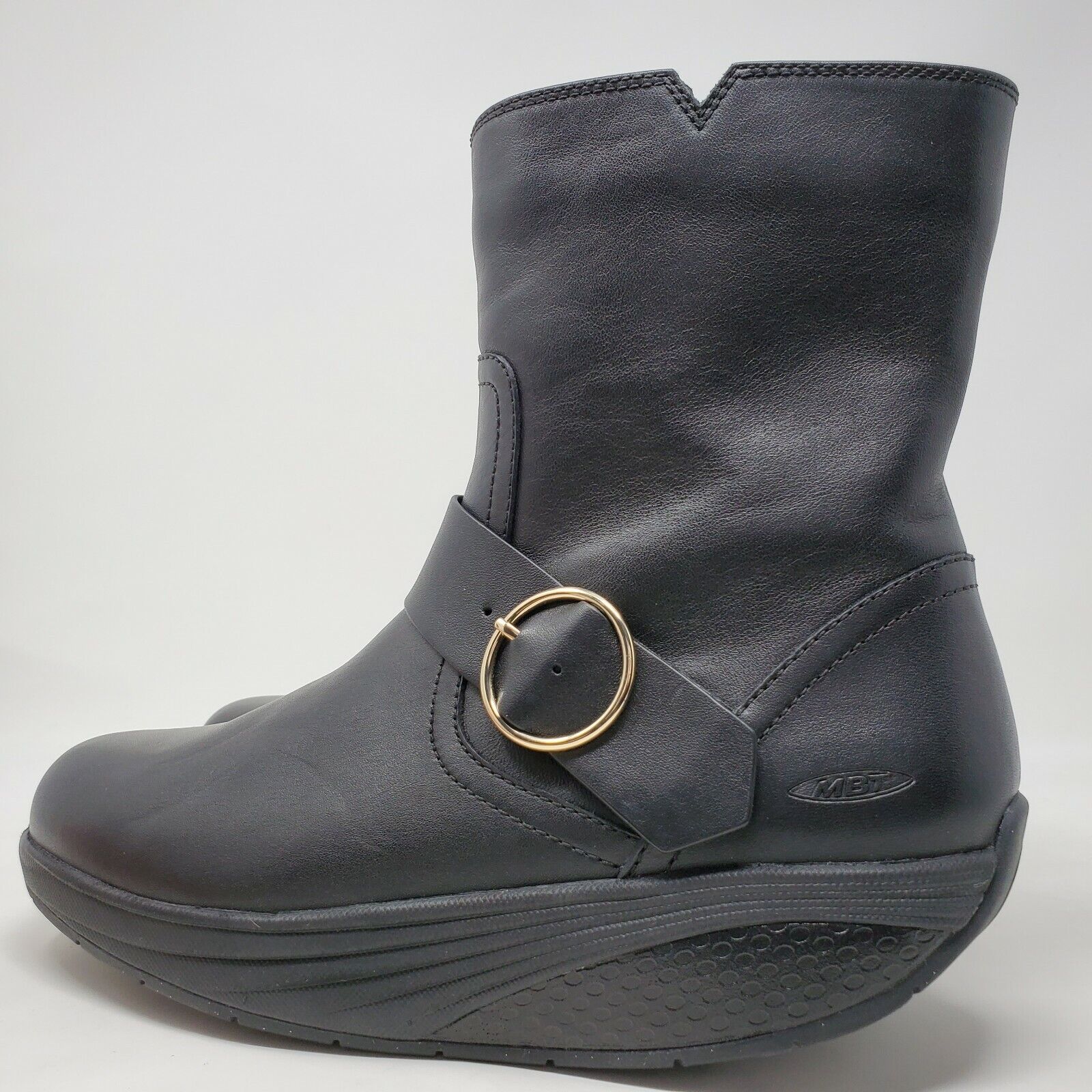 MBT Black Nappa Women's Mid Boot (Size 5-5.5)