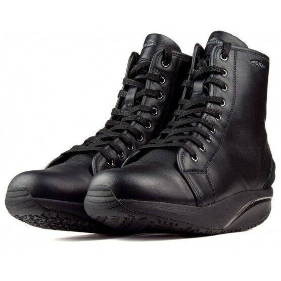 MBT Monya Black Leather Ankle Boot